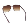 Mens Luxury Fashion Rectangle Mobster Chic Designer Metal Rim Sunglasses