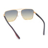 Mens Luxury Fashion Rectangle Mobster Chic Designer Metal Rim Sunglasses