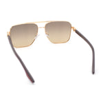 Mens Luxury Fashion Rectangle Mobster Chic Designer Metal Rim Sunglasses