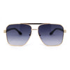 Mens Luxury Fashion Rectangle Mobster Chic Designer Metal Rim Sunglasses