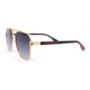 Mens Luxury Fashion Rectangle Mobster Chic Designer Metal Rim Sunglasses