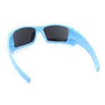 Mens 90s Futuristic Wrap Around Sport Rectangular Shield Plastic Sunglasses