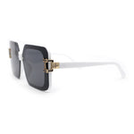 Womens Luxury Fashion Rimless Rectangle Designer Chic Fancy Sunglasses