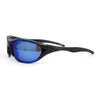 Mens Color Mirror 90s Styling Oval Roung Sport Rimless Plastic Wrap Sunglasses