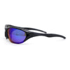 Mens Color Mirror 90s Styling Oval Roung Sport Rimless Plastic Wrap Sunglasses