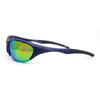 Mens Color Mirror 90s Styling Oval Roung Sport Rimless Plastic Wrap Sunglasses