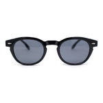 Mens Vintage Vibe Retro Hipster Keyhole Round Horn Rim Plastic Sunglasses