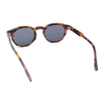 Mens Vintage Vibe Retro Hipster Keyhole Round Horn Rim Plastic Sunglasses