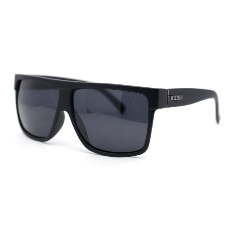 Kush Polarized Antiglare Flat Top All Black Oversized Rectangle Gangster Sunglasses