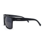 Kush Polarized Antiglare Flat Top All Black Oversized Rectangle Gangster Sunglasses