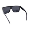 Kush Polarized Antiglare Flat Top All Black Oversized Rectangle Gangster Sunglasses