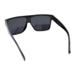 Kush Polarized Antiglare Flat Top All Black Oversized Rectangle Gangster Sunglasses