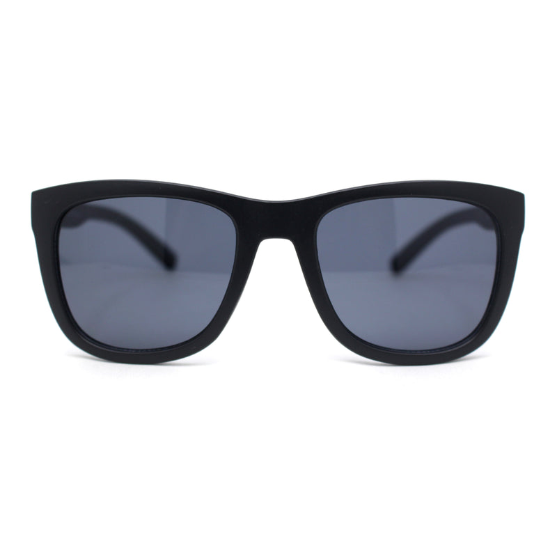 Kush Mens Rounded Rectangular Horn Rim Matte Sporty Plastic Sunglasses