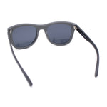 Kush Mens Rounded Rectangular Horn Rim Matte Sporty Plastic Sunglasses