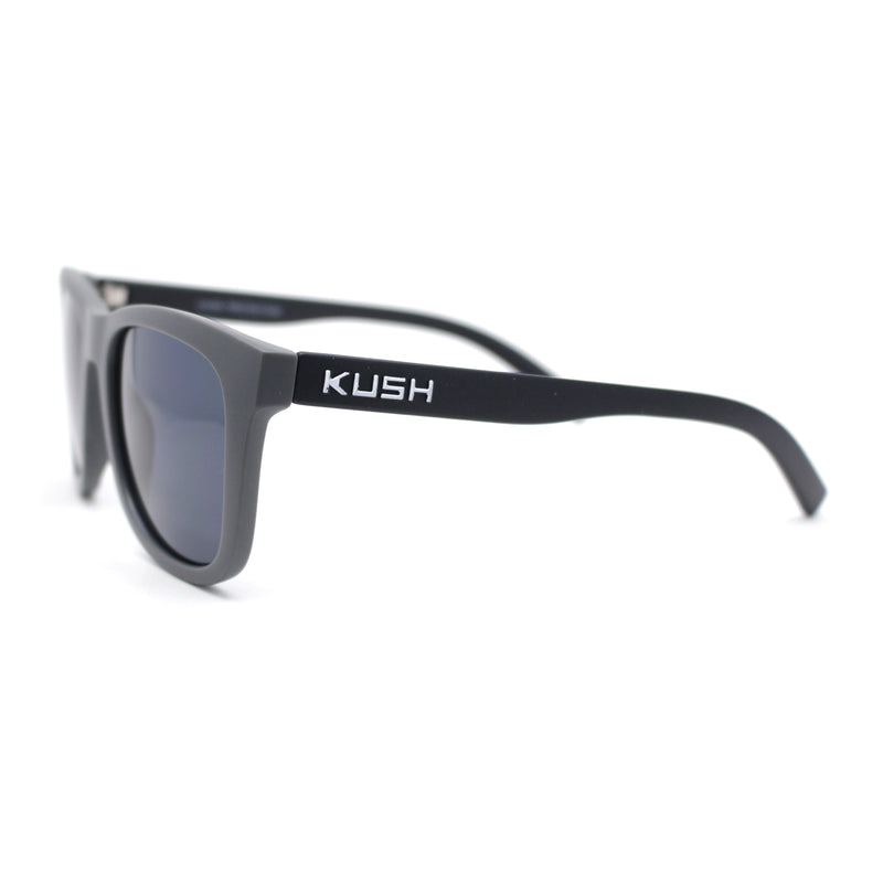Kush Mens Rounded Rectangular Horn Rim Matte Sporty Plastic Sunglasses