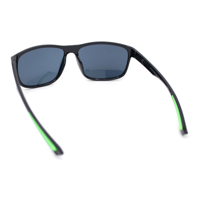 Mens Traditional 90s Classic Rectangle Sport Plastic Aerodynamic Sunglasses