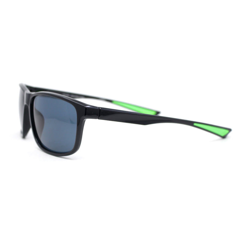 Mens Traditional 90s Classic Rectangle Sport Plastic Aerodynamic Sunglasses