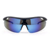 Mens Half Rim Color Mirror Wrap Around Oversized Shield Sport Sunglasses