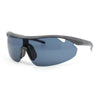 Mens Baseball Half Rim Wrap Around Oversized Shield Sport Sunglasses