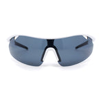 Mens Baseball Half Rim Wrap Around Oversized Shield Sport Sunglasses