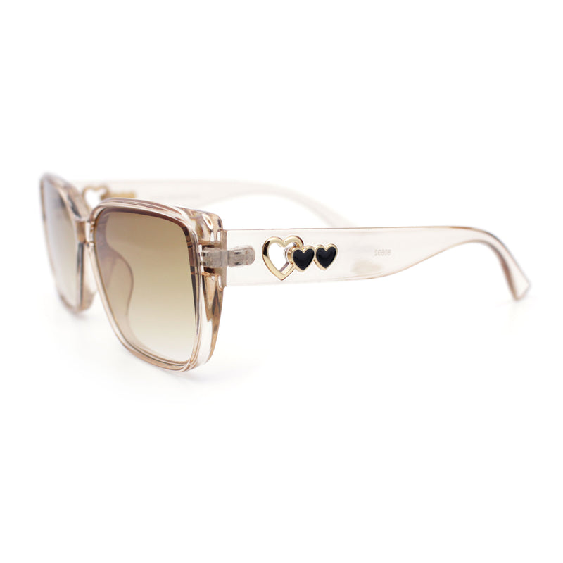 Womens Mod Inset Lens Oversize Rectangular Cat Eye Retro Plastic Sunglasses