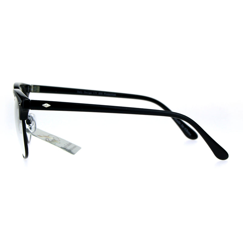 Mens Classic Horned Half Rim Hipster Nerdy Retro Eye Glasses