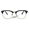 Mens Classic Horned Half Rim Hipster Nerdy Retro Eye Glasses