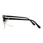 Mens Classic Horned Half Rim Hipster Nerdy Retro Eye Glasses