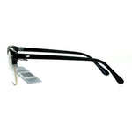 Mens Classic Horned Half Rim Hipster Nerdy Retro Eye Glasses