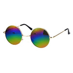 Mirrored Color Hippie Groove Round Circle Lens Retro Sunglasses