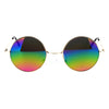 Mirrored Color Hippie Groove Round Circle Lens Retro Sunglasses