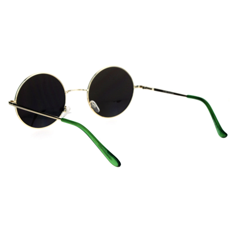 Mirrored Color Hippie Groove Round Circle Lens Retro Sunglasses