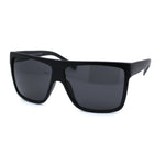 SA106 Limo All Black Flat Top Oversize Gangster Rectangular Shade Sunglasses