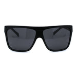 SA106 Limo All Black Flat Top Oversize Gangster Rectangular Shade Sunglasses