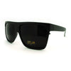 SA106® All Black Lemo Super Dark Flat Top Mob Oversized Rectangular Sunglasses