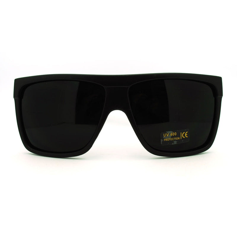 SA106® All Black Lemo Super Dark Flat Top Mob Oversized Rectangular Sunglasses