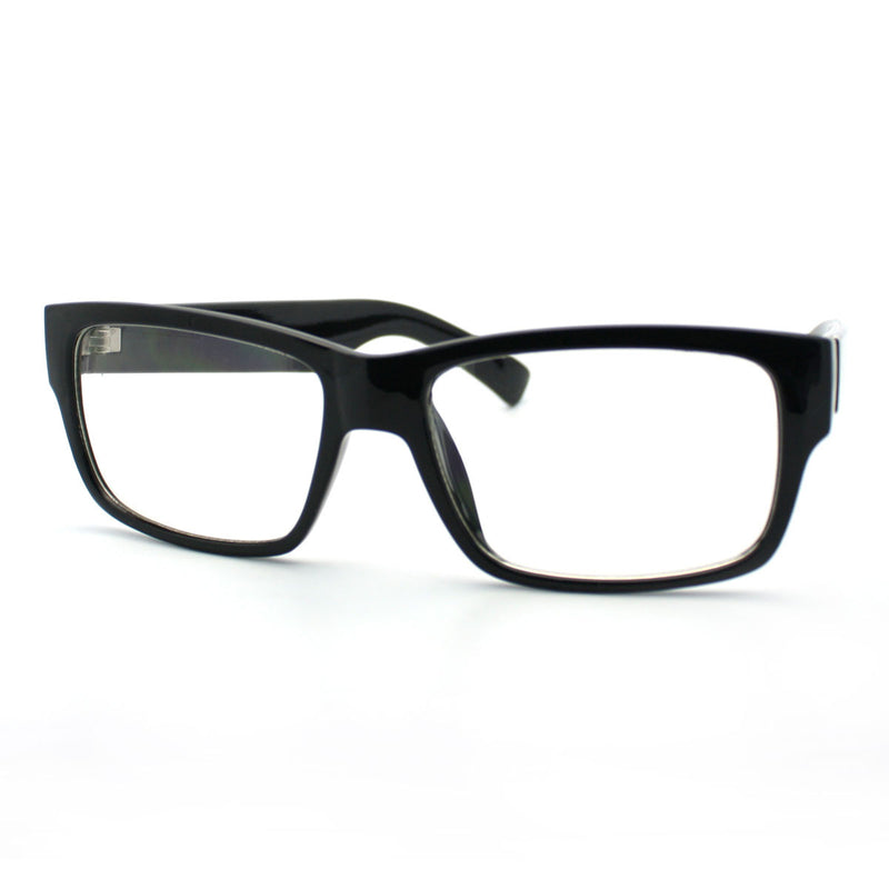 Black Simple and Clean Classic Plasitc Narrow Lens Optical Glasses Frame