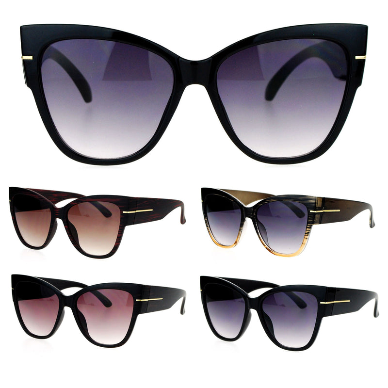 SA106 Womens Thick Plastic Arm Horn Rim Cat Eye Sunglasses