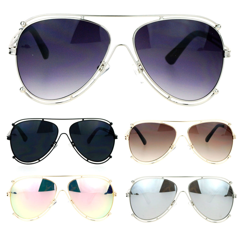 SA106 Revo Futurism Vintage Style Aviator Luxury Chic Sunglasses