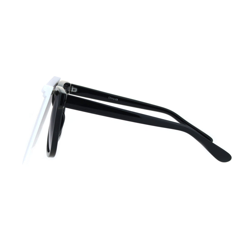 Unique Collapsible Sun Visor Horn Rim Hipster Plastic Sunglasses