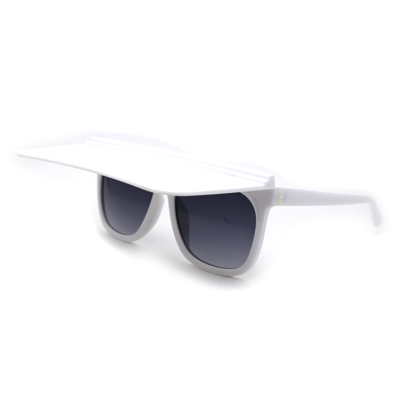 Unique Collapsible Sun Visor Horn Rim Hipster Plastic Sunglasses
