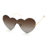 Womens Lolita Funky Heart Shape Shield Rimless Sunglasses