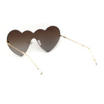 Womens Lolita Funky Heart Shape Shield Rimless Sunglasses