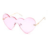 Womens Lolita Funky Heart Shape Shield Rimless Sunglasses