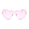 Womens Lolita Funky Heart Shape Shield Rimless Sunglasses