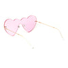 Womens Lolita Funky Heart Shape Shield Rimless Sunglasses