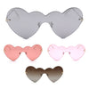 Womens Lolita Funky Heart Shape Shield Rimless Sunglasses