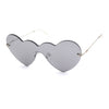 Womens Lolita Funky Heart Shape Shield Rimless Sunglasses