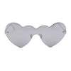 Womens Lolita Funky Heart Shape Shield Rimless Sunglasses