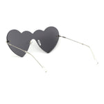 Womens Lolita Funky Heart Shape Shield Rimless Sunglasses